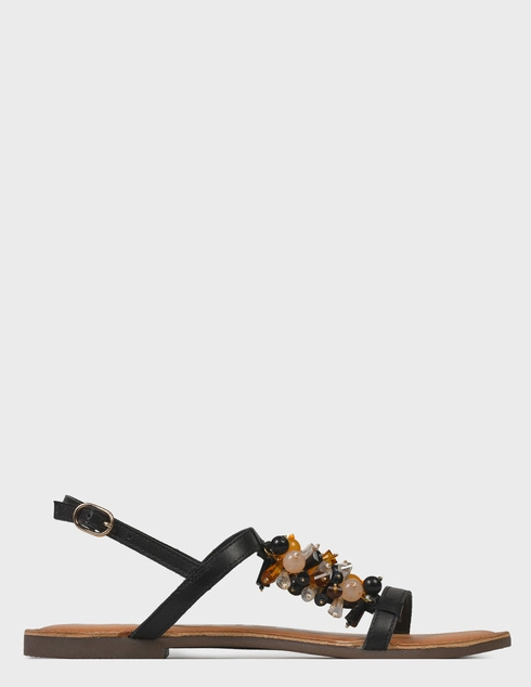 женские черные кожаные Сандалии Gioseppo 65611-P-negro-black - фото-5