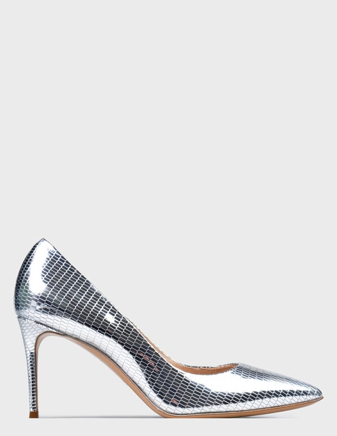 женские серебряные кожаные Туфли Casadei 885_silver - фото-5