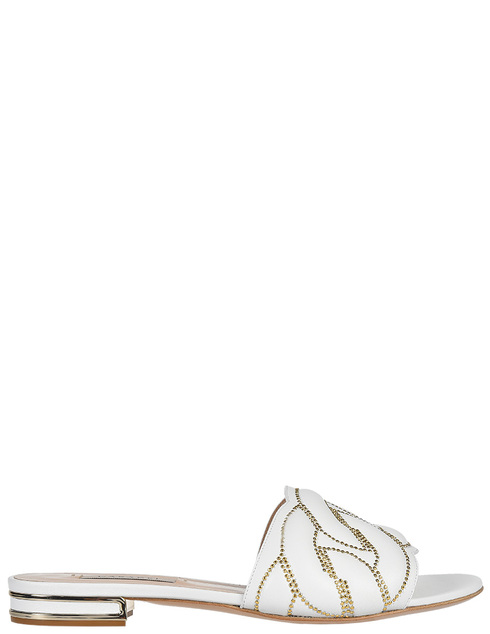 женские белые кожаные Шлепанцы Casadei AGR-618-white - фото-5