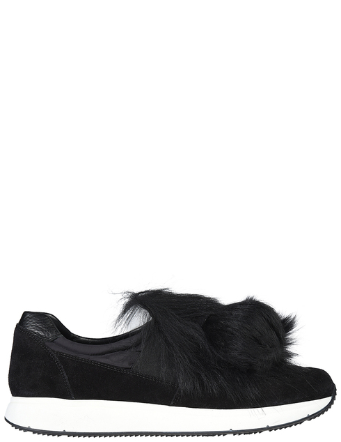 женские черные замшевые Кроссовки Car Shoe KDS04O3CTF0002_black - фото-5