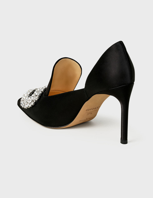 женские черные Туфли Giannico Gian-DAPHNE-PUMP-85-BLACK-SATIN-CRYSTAL-black - фото-2