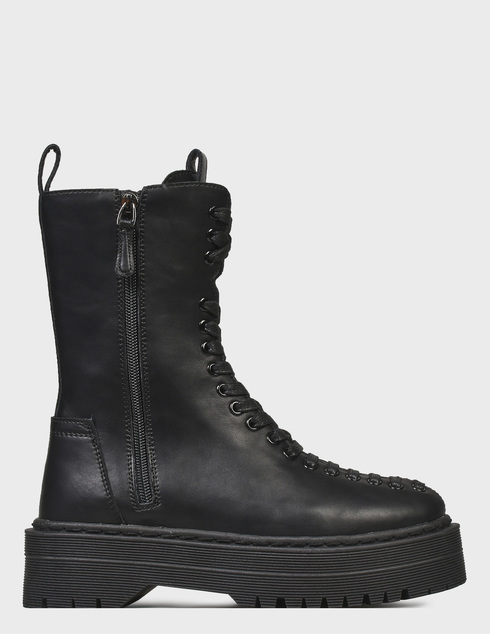 женские черные кожаные Ботинки Armani Exchange XDN024XV623-00002_black - фото-5