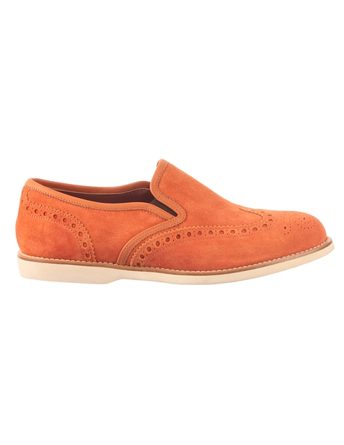 мужские оранжевые Броги Santoni S12939 ORANGE - фото-2