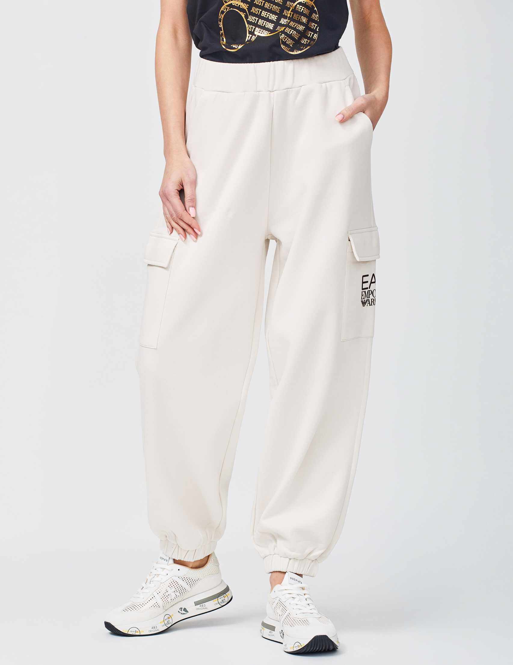 

Спортивные брюки, Бежевый;молочный