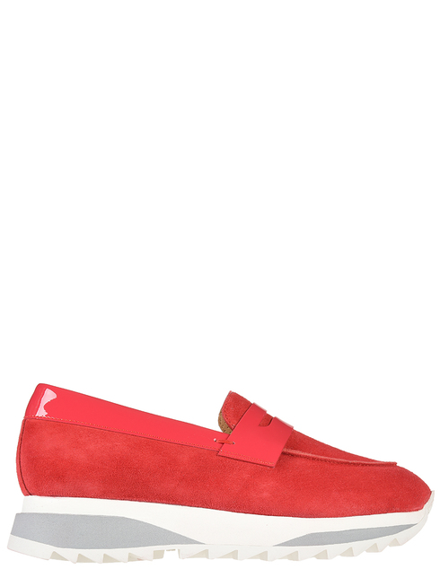 женские красные замшевые Туфли Santoni S60494_red - фото-5