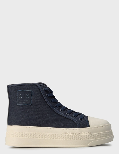 женские синие текстильные Кеды Armani Exchange XW001169AF14599-MB005_blue - фото-5