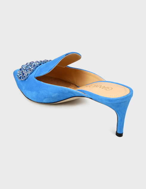 женские голубые Мюли Giannico 2847-blue - фото-2