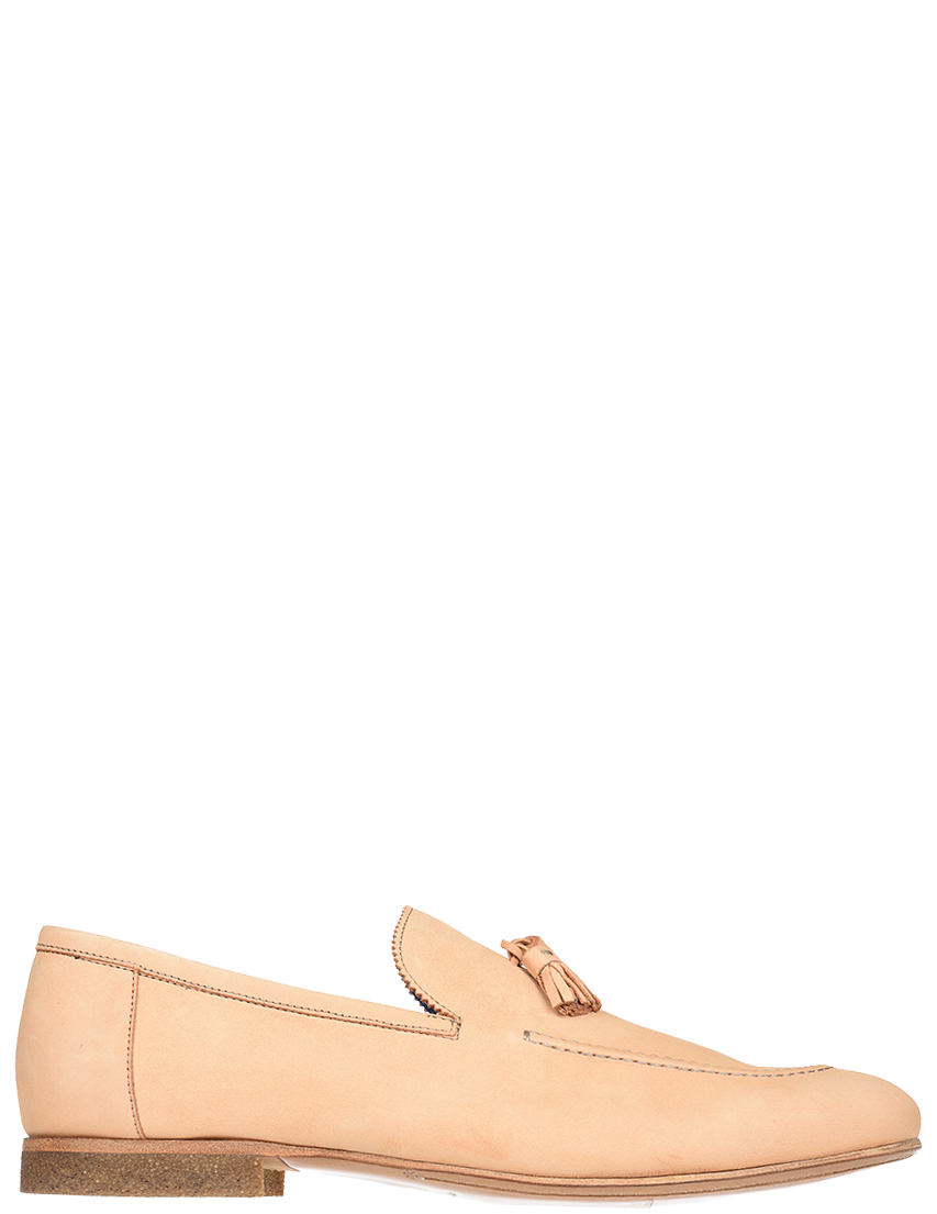 мужские бежевые кожаные Лоферы Alberto Guardiani S76028S_beige - фото-5