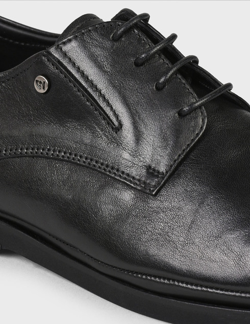 мужские черные кожаные Дерби Giampiero Nicola 36536-black - фото-5