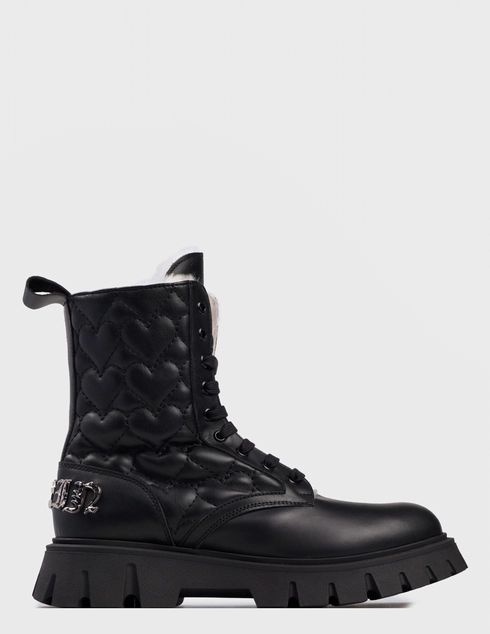 женские черные кожаные Ботинки Philipp Plein AGR-79056_black - фото-5