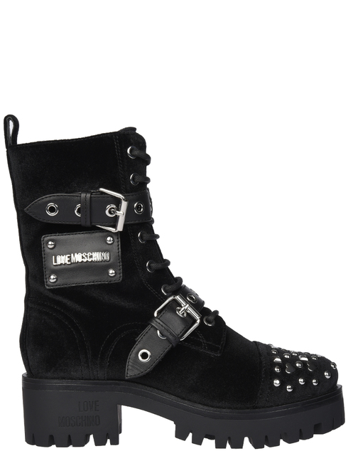 женские черные велюровые Ботинки Love Moschino 24186_black - фото-5