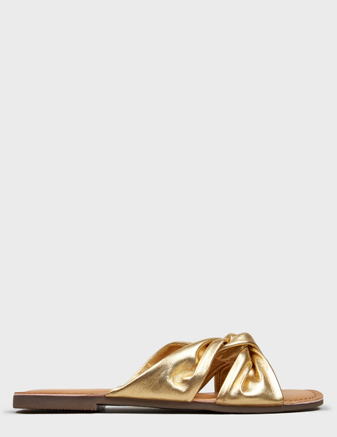 женские золотые кожаные Шлепанцы Gioseppo 72049-P_gold - фото-5