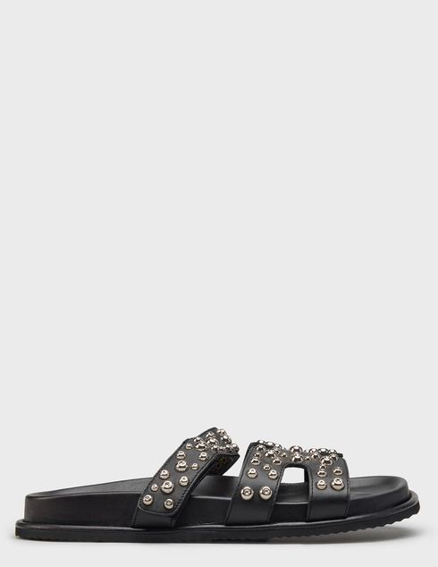 женские черные кожаные Шлепанцы Tosca Blu SS2632-S326-C99_black - фото-5