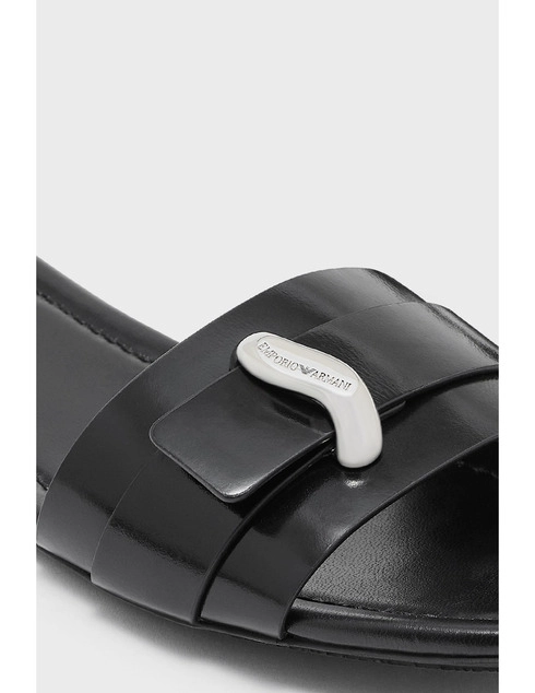 женские черные кожаные Шлепанцы Emporio Armani EMPORIO_ARMANI_11511 - фото-5