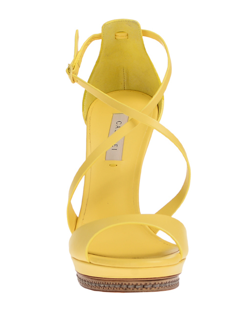 женские желтые кожаные Босоножки Casadei 850_yellow - фото-5