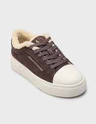 Кеды Armani Exchange, замшевые, на искусственном меху, коричневые
