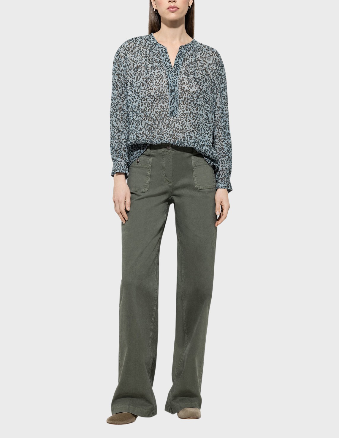 

Блуза, Голубой;принт