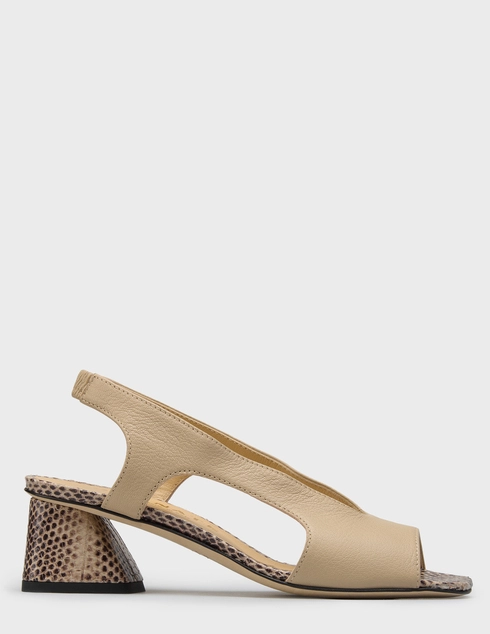 женские бежевые кожаные Босоножки Brunate 59730_beige - фото-5