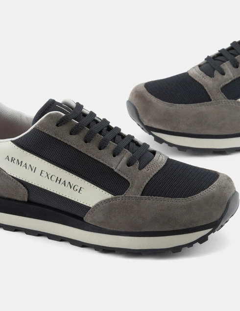 мужские серые текстильные Кроссовки Armani Exchange ms164_gray - фото-5