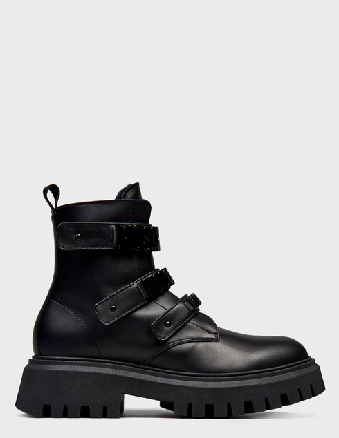 женские черные кожаные Ботинки Moschino 76052_black - фото-5