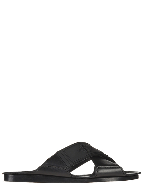 мужские черные кожаные Шлепанцы Roberto Cavalli 6690_black - фото-5
