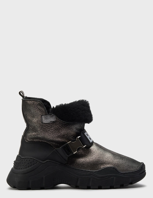 женские серебряные кожаные Ботинки Baldinini 9444p_silver - фото-5