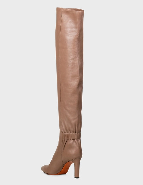 женские бежевые Ботфорты Santoni Sant-WSKK57445HI2GSCKP26-beige - фото-2