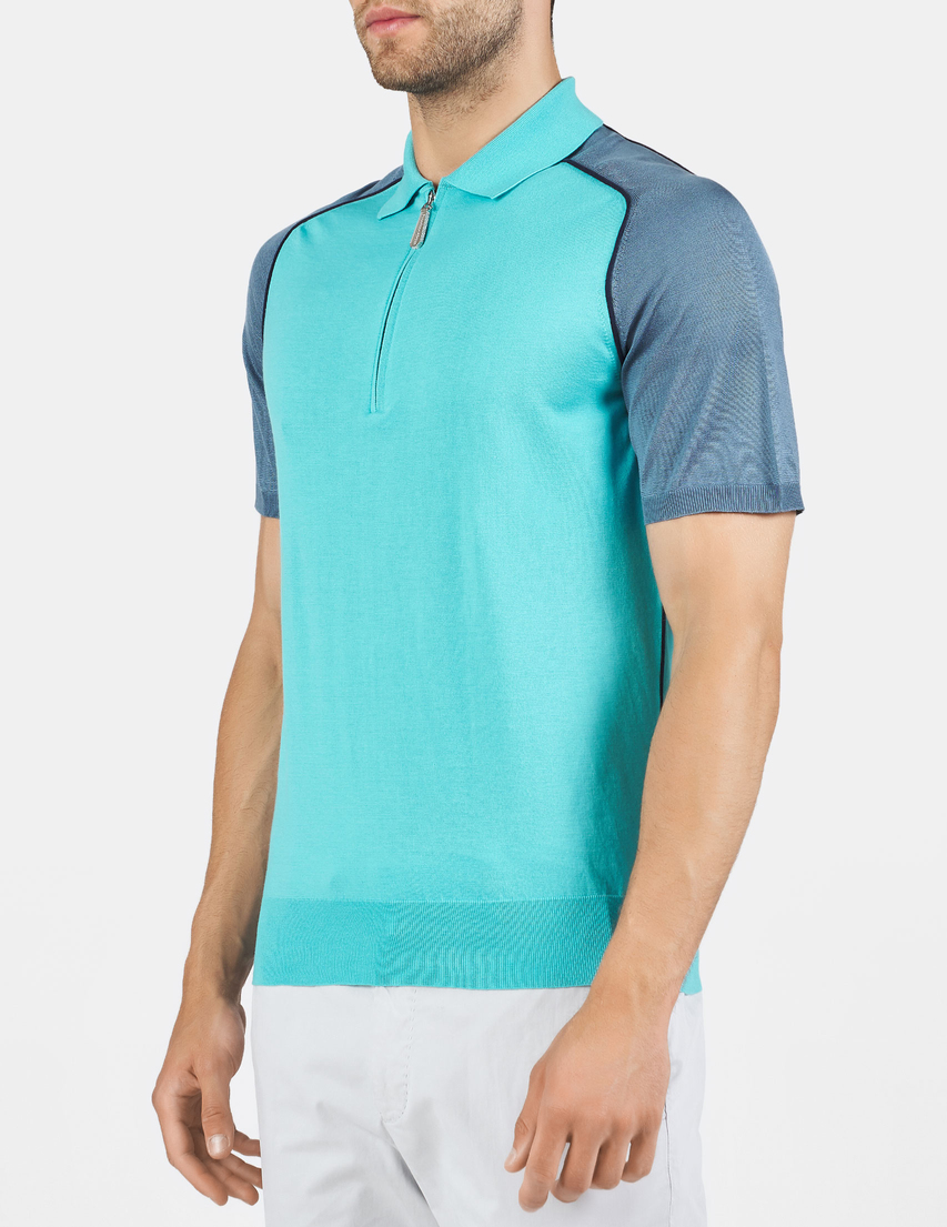 Massimo Sforza  POLO-ZIP-RELUXE_turqouise фото-2