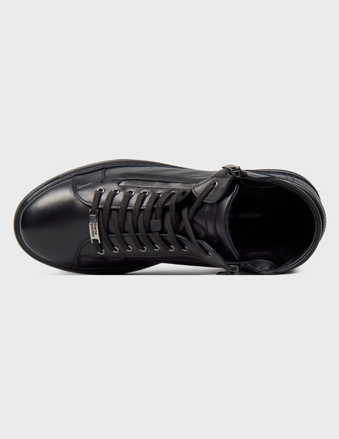 мужские черные кожаные Кеды Roberto Serpentini 7602_black - фото-5