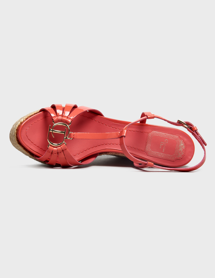 коралловые женские Босоножки Christian Dior KCE388VNI-Corall 17996 грн