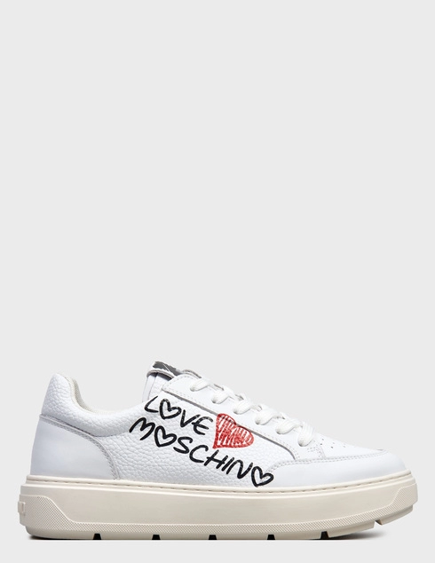 женские белые кожаные Кеды Love Moschino 15224_white - фото-5