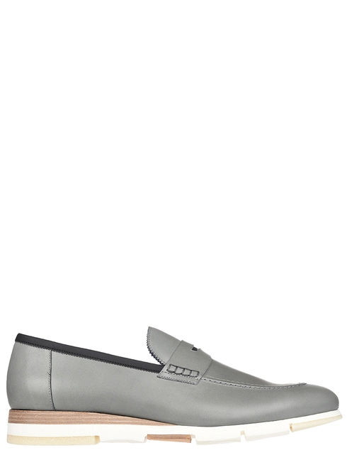 мужские серые кожаные Лоферы Alberto Guardiani S76032S_gray - фото-5