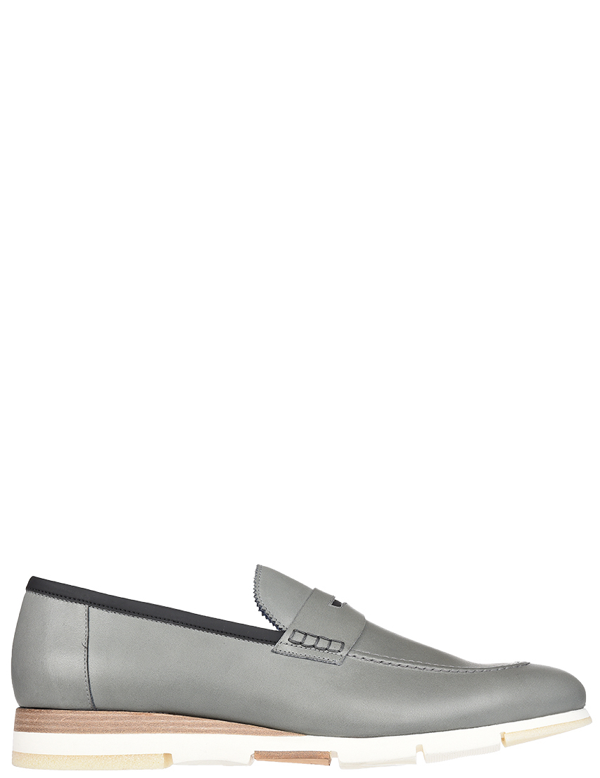 мужские серые кожаные Лоферы Alberto Guardiani S76032S_gray - фото-5