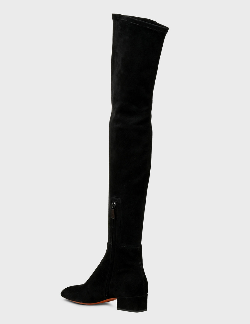 женские черные Ботфорты Santoni Sant-WSBT57456HI2SMBHN01-black - фото-2