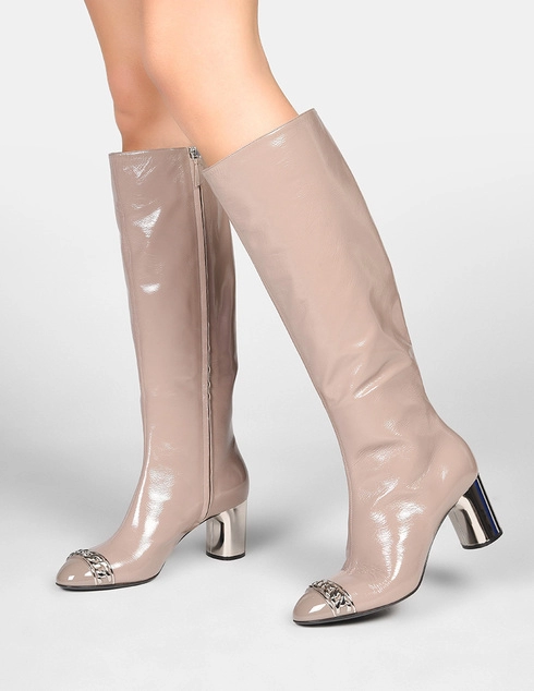 бежевые Сапоги Casadei 566_beige