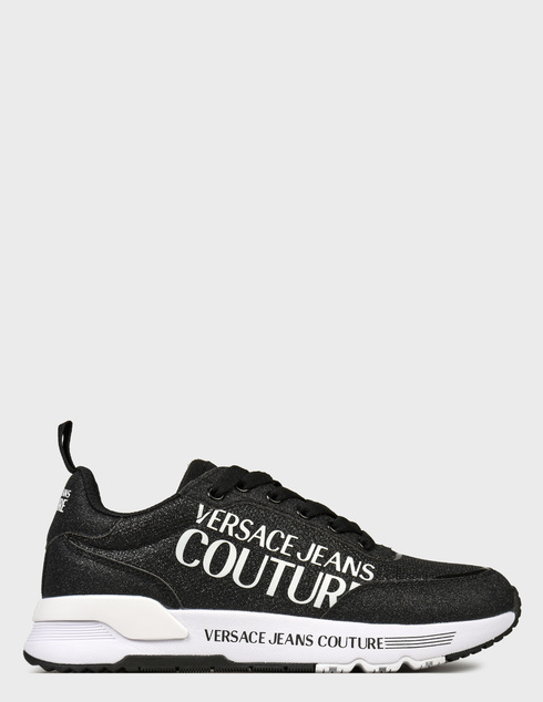женские черные текстильные Кроссовки Versace Jeans Couture 74VA3SA3ZS648-899 - фото-5