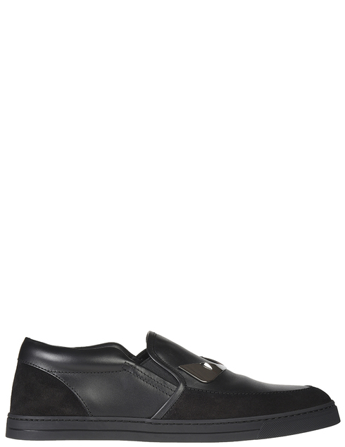 мужские черные кожаные Слипоны Fendi 7E1067-WEQ-F0ABB_black - фото-5