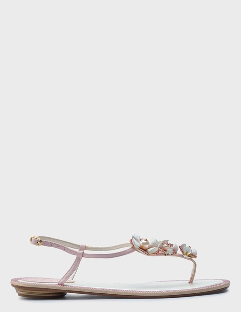 женские розовые кожаные Сандалии Rene Caovilla 402_pink - фото-5
