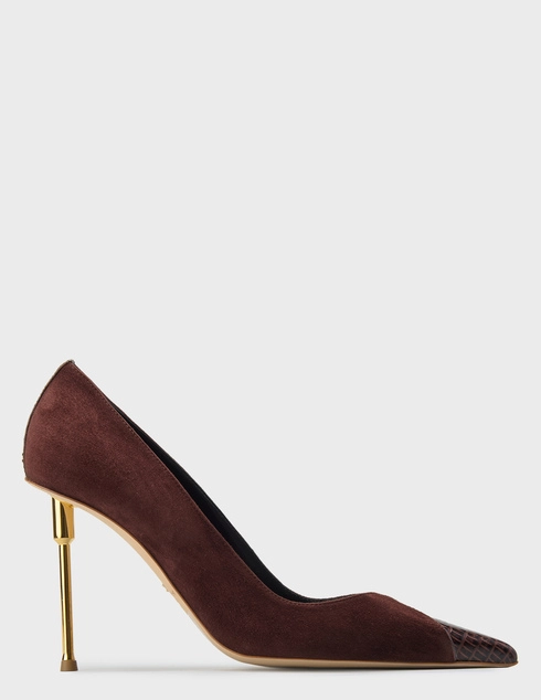 женские коричневые замшевые Туфли Elisabetta Franchi SA-78L-56E2-V600-EA3 - фото-5