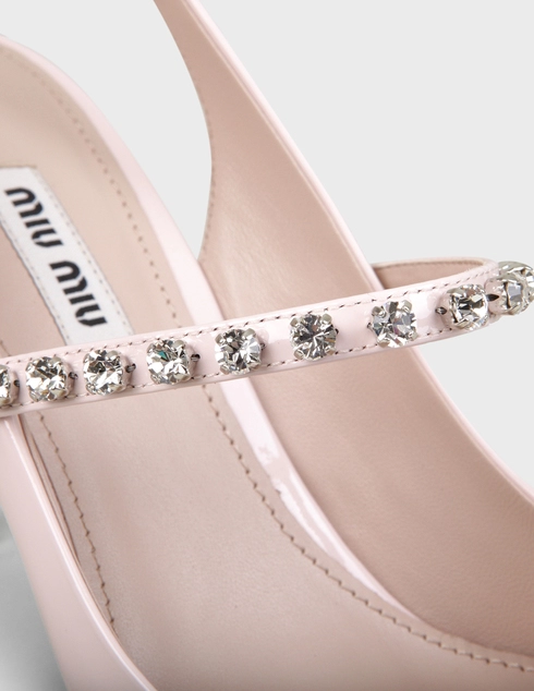 женские розовые лакированные Босоножки Miu Miu 5I006CF0LOZ-20-pink - фото-5