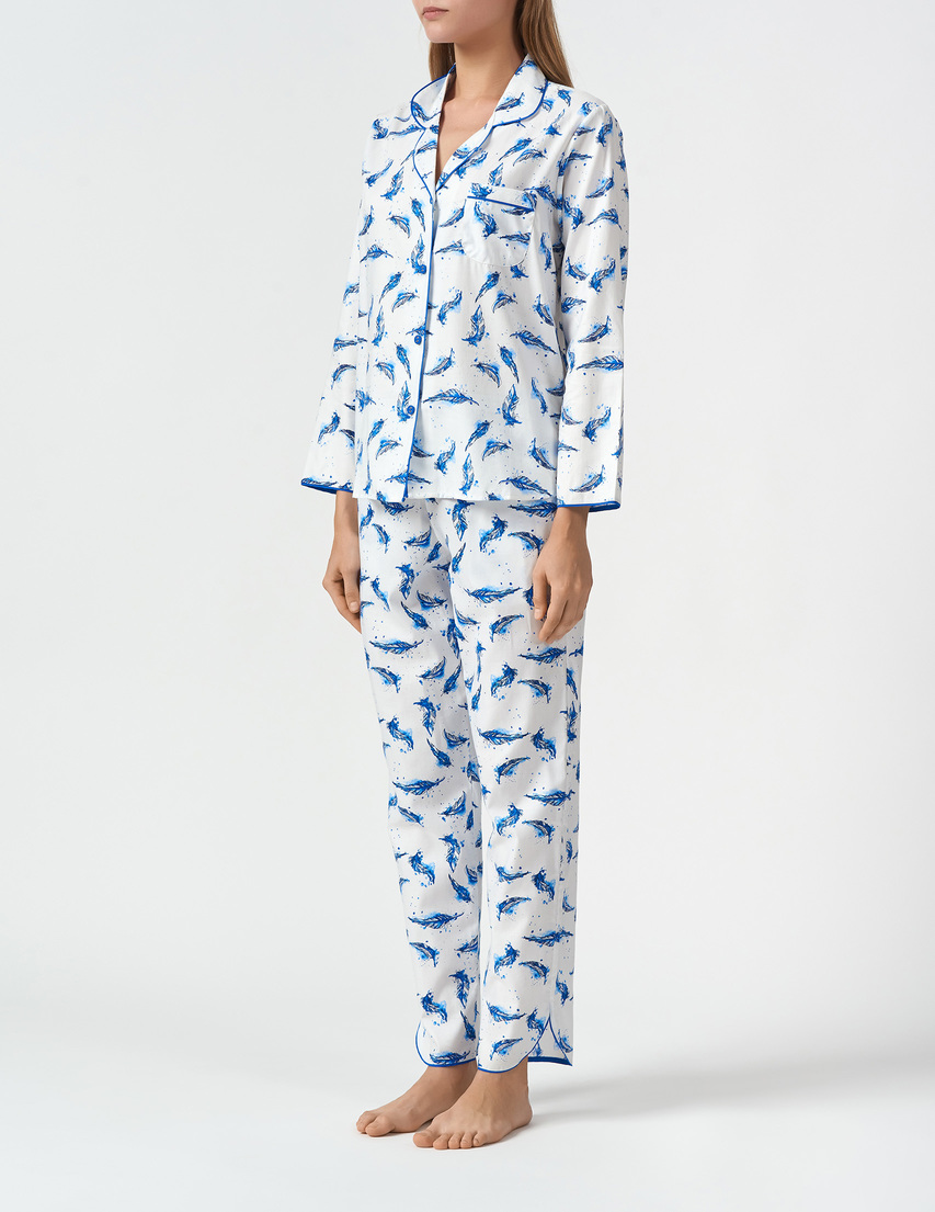 Cyberjammies 4054-4055-Feather-Print-white фото-2