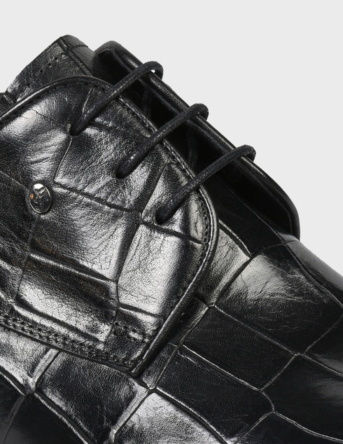 мужские черные кожаные Дерби Roberto Serpentini 4637-black - фото-5