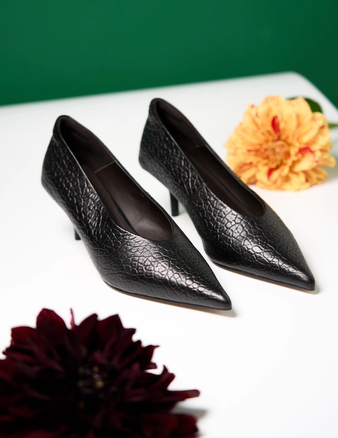 женские черные кожаные Туфли Helena Soretti AGR-NEO FW2703/94 - фото-5