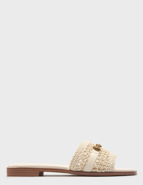 женские бежевые текстильные Шлепанцы Twinset 261TGT044-00059_beige - фото-5