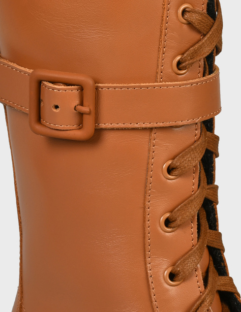 женские коричневые кожаные Ботинки Stokton BLK-83-brown - фото-5