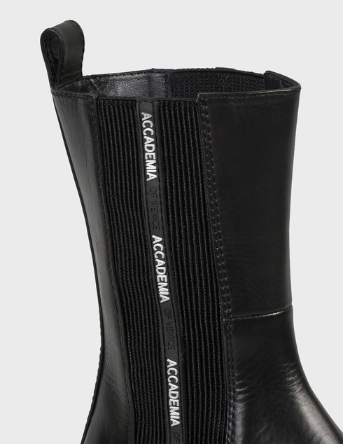 женские черные кожаные Полусапоги Accademia М43-black - фото-5