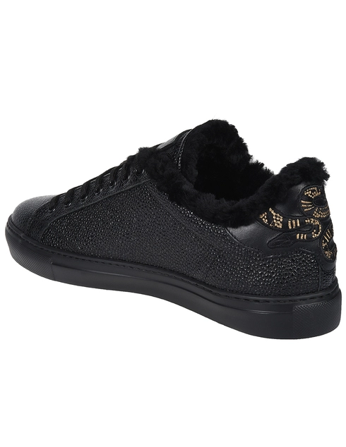 мужские черные Кеды Roberto Cavalli 8309_black - фото-2