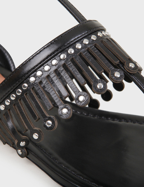 женские черные кожаные Сандалии Alaїa 8003-black - фото-5