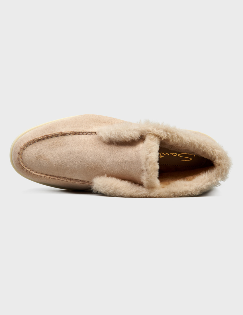 бежевые женские Полуботинки Santoni 58457_beige 21754 грн