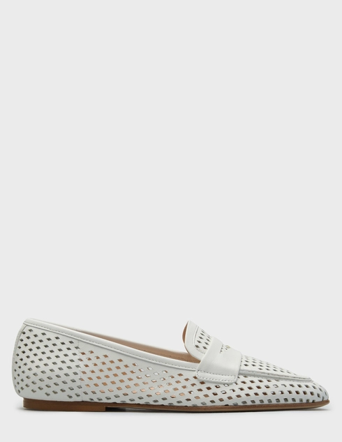 женские белые кожаные Лоферы Status 879_white - фото-5